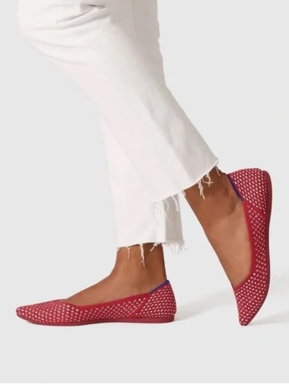 Rothy’s Red Apple Honeycomb Pointed Flats, Size 9